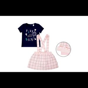 🆕 NWT PETITE LEM SHIRT & SKORT KNIT SUSPENDERS